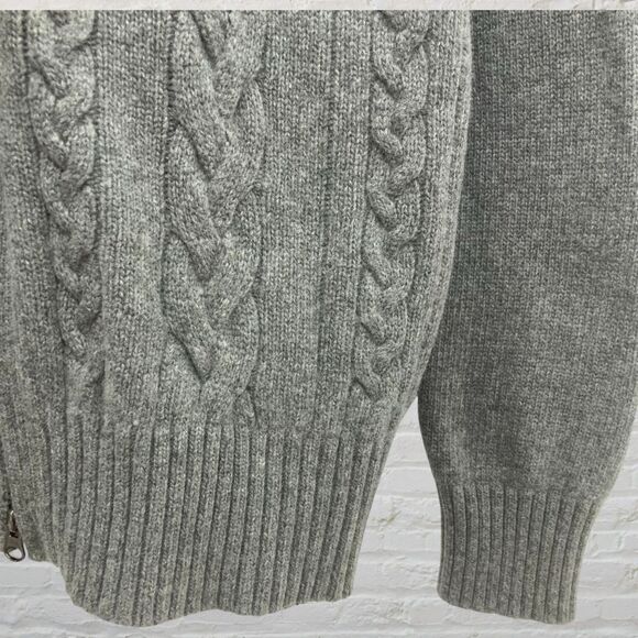 Banana Republic Merino Wool Chunky Cable Knit Cardigan Full-Zip Size L - Picture 11 of 16